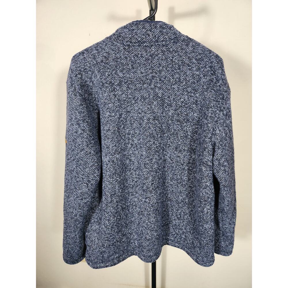 Men's Large Orvis Sherpa Lined Quarter Zip Blue Sweater Pullover - Picture 2 of 7